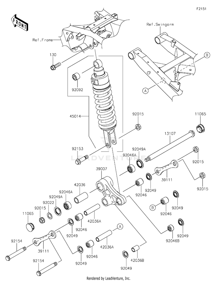 Suspension/Shock Absorber KL650HNFAL KLR650 Adventure (2022) Schematic