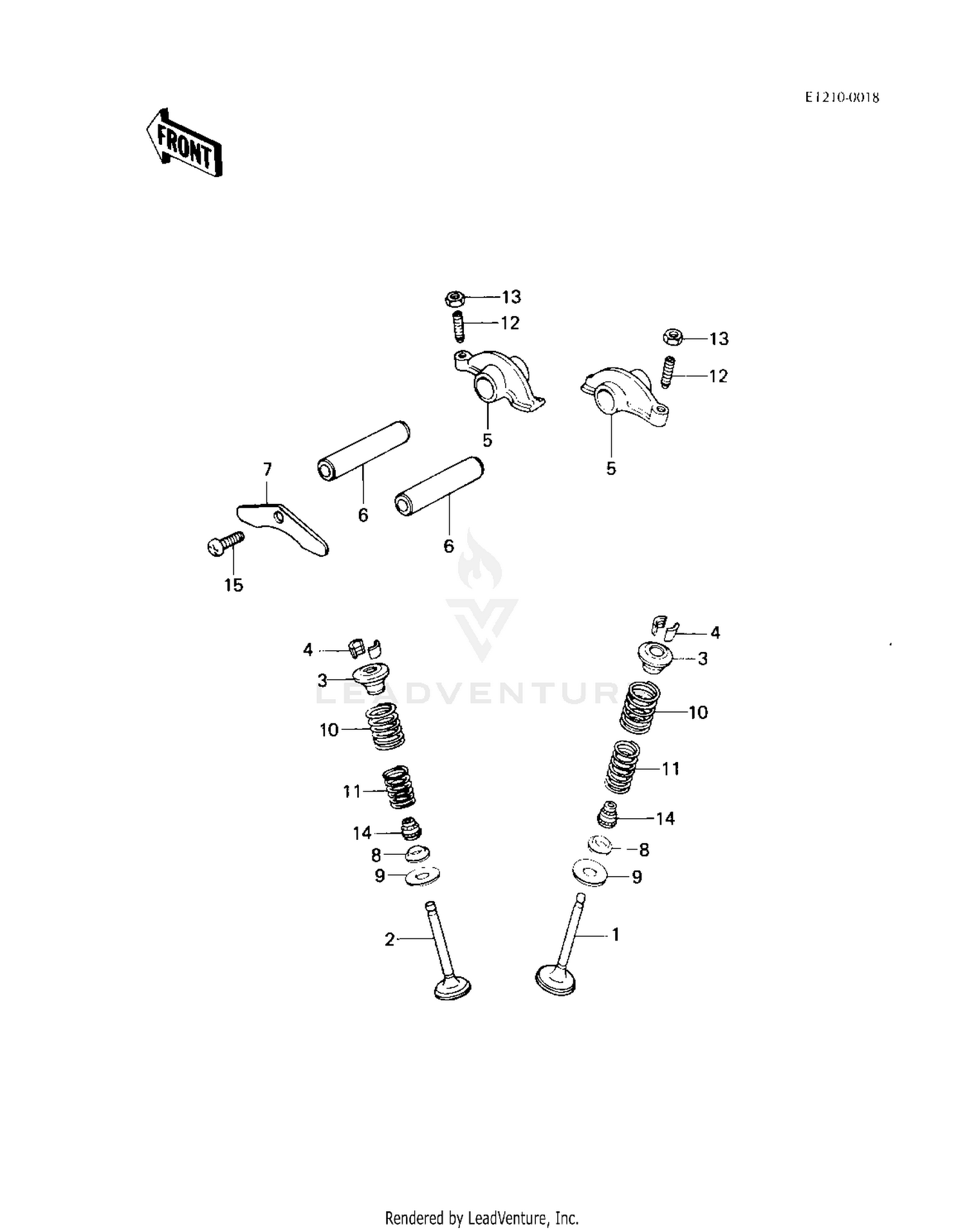 ROCKER ARMS/VALVES ('83 KLT200-C1)
