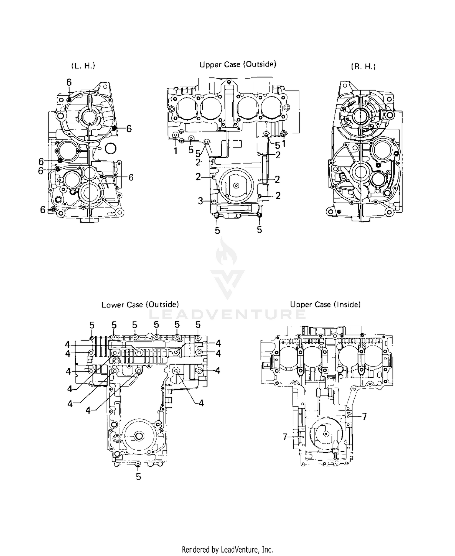 CRANKCASE BOLT & STUD PATTERN ('80-'81 C