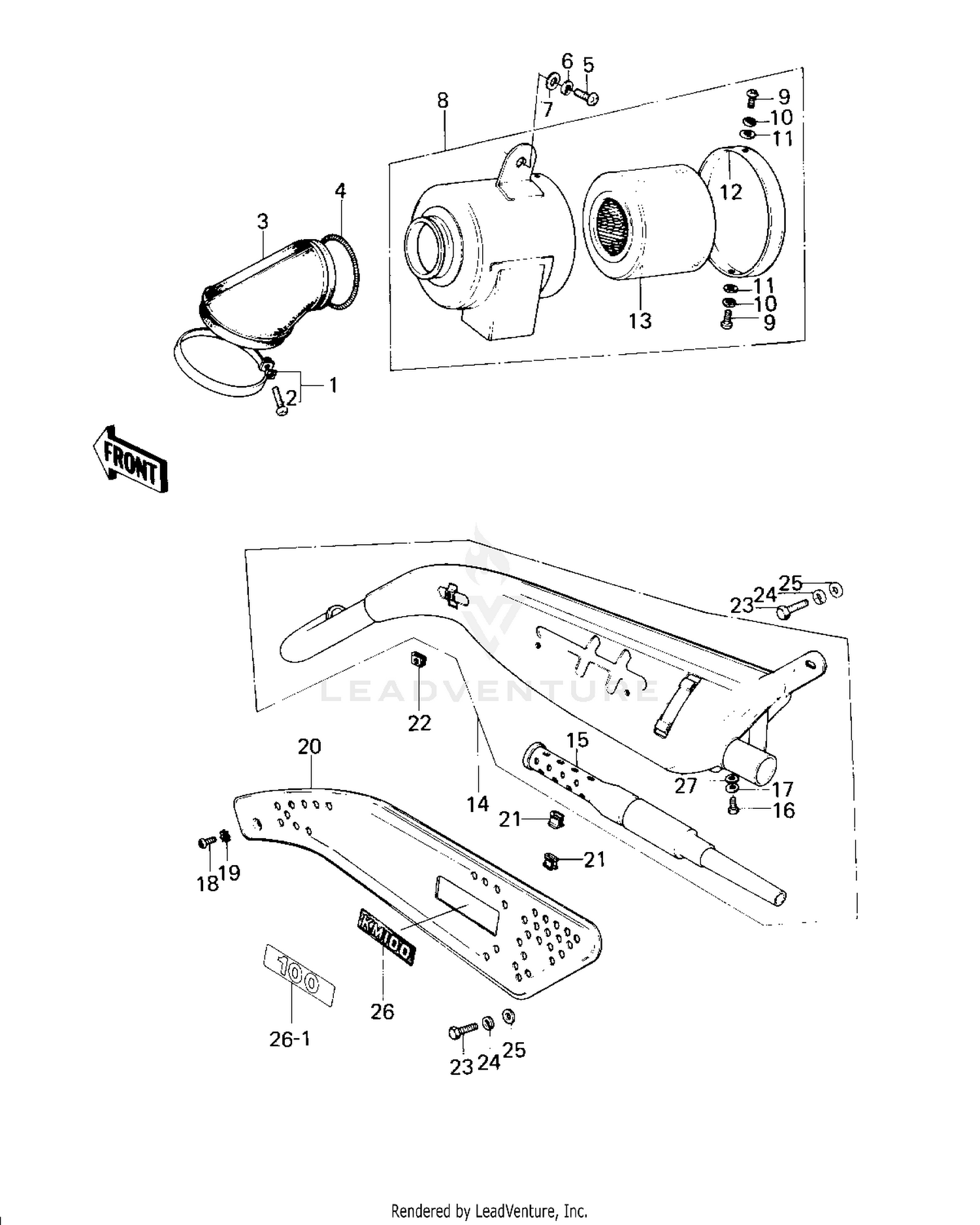 AIR CLEANER/MUFFLER (KM100-A1-A4)