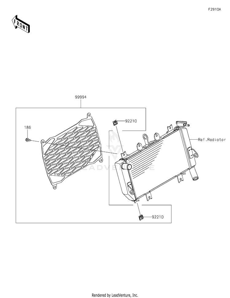Accessory(Radiator Screen) EX400GPFBL Ninja 400 ABS (2023) Schematic