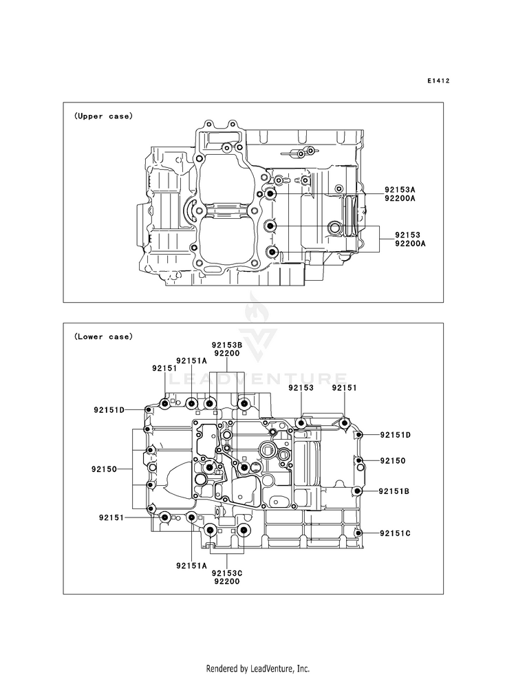 Crankcase Bolt Pattern Schematic