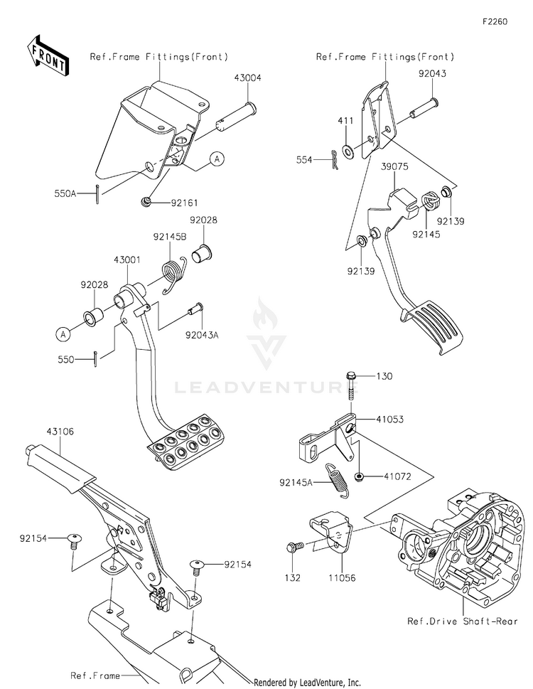 Brake Pedal/Throttle Lever Schematic