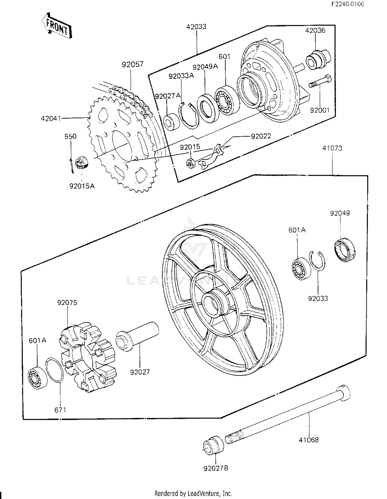 REAR WHEEL/HUB/CHAIN