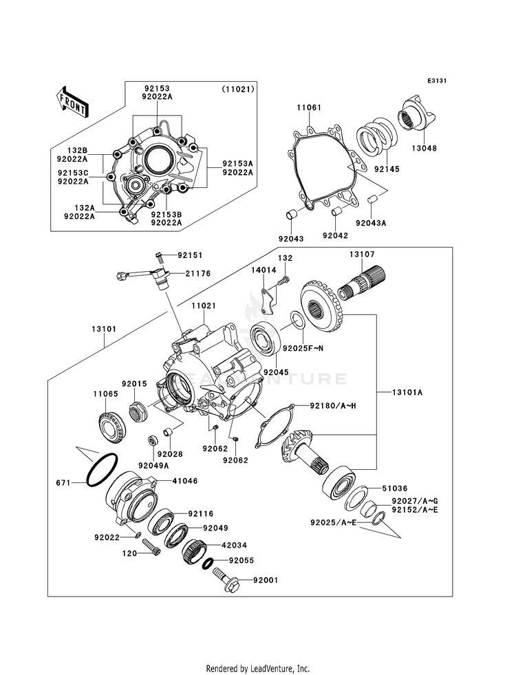 Front Bevel Gear Schematic