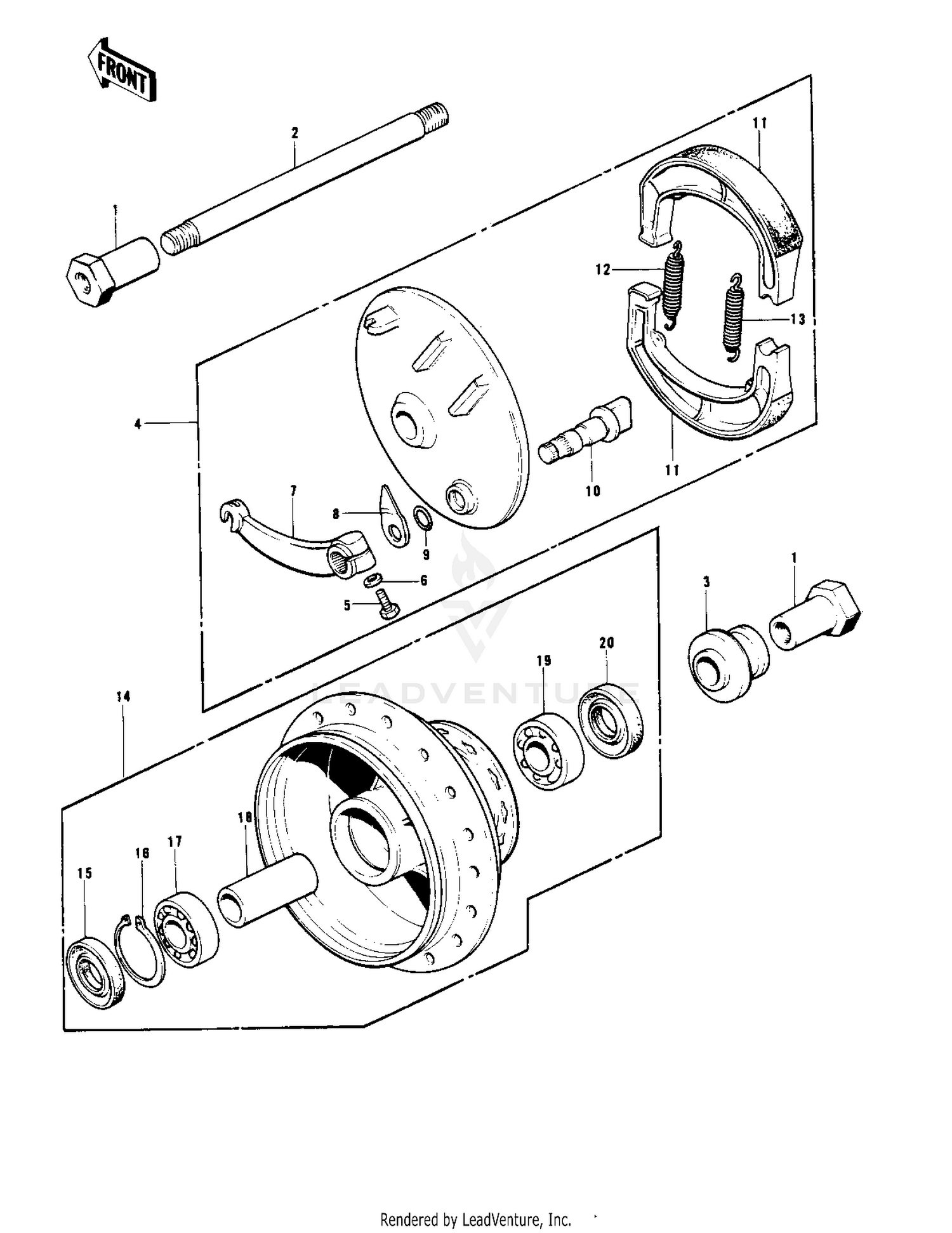 FRONT HUB/BRAKE