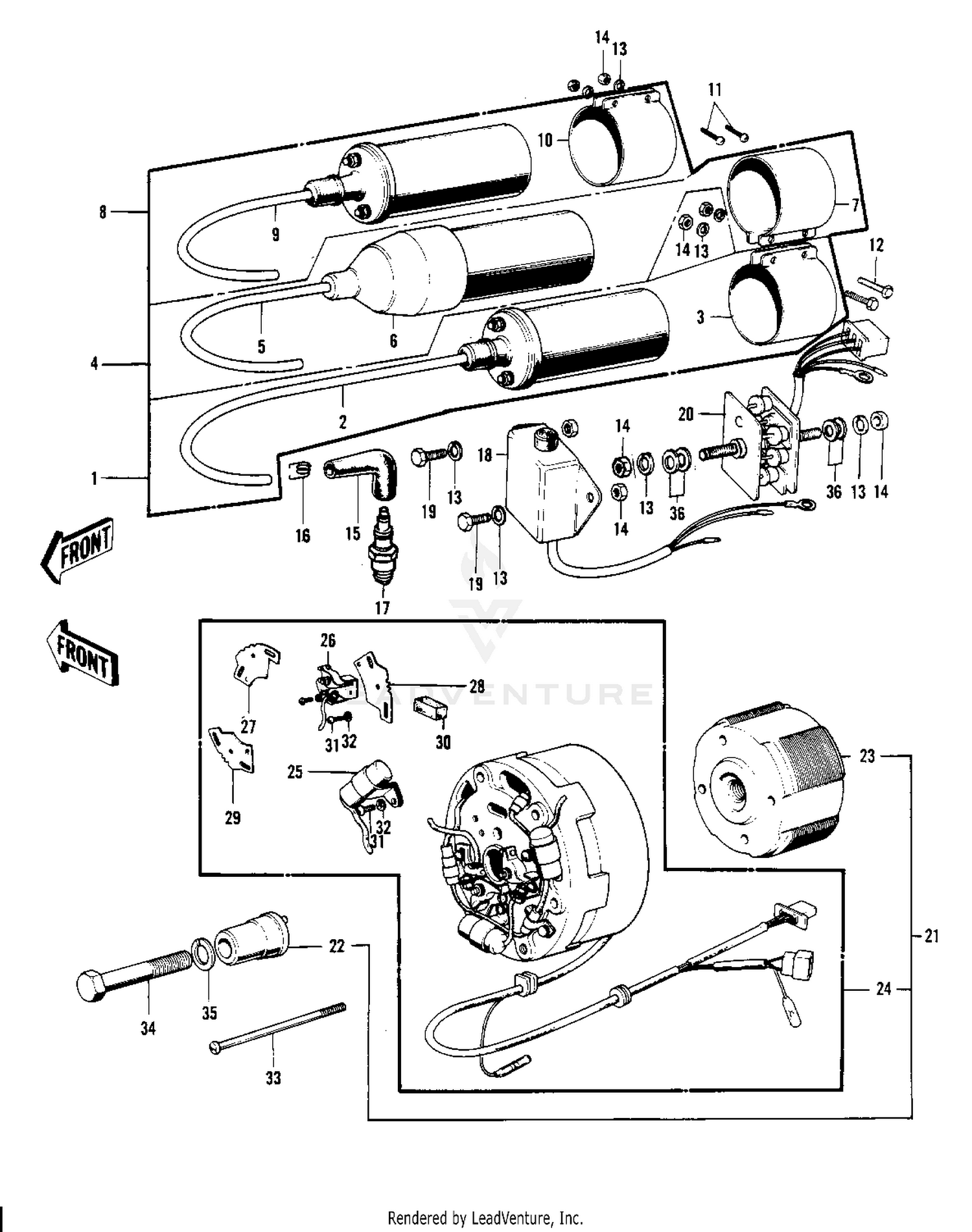 IGNITION/GENERATOR/REGULATOR ('74-'75 S3
