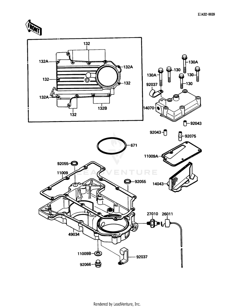 Breather Cover/Oil Pan Schematic