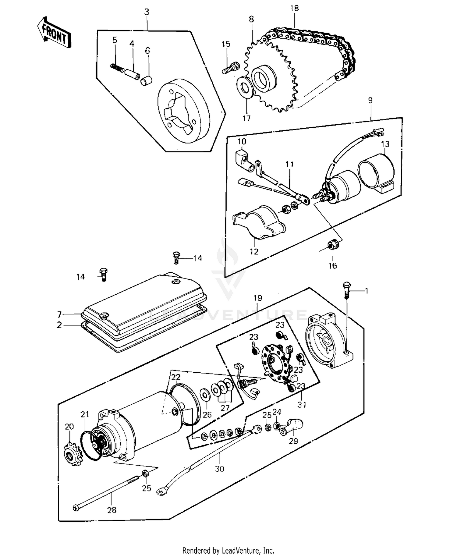 STARTER MOTOR/STARTER CLUTCH ('80 D1)