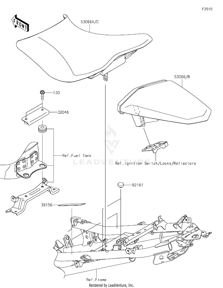 Seat EX400GPFBL Ninja 400 ABS (2023) Schematic