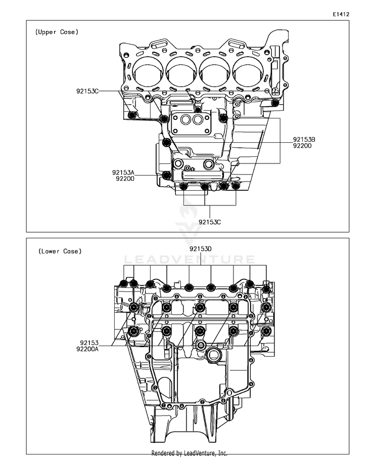 Crankcase Bolt Pattern Schematic