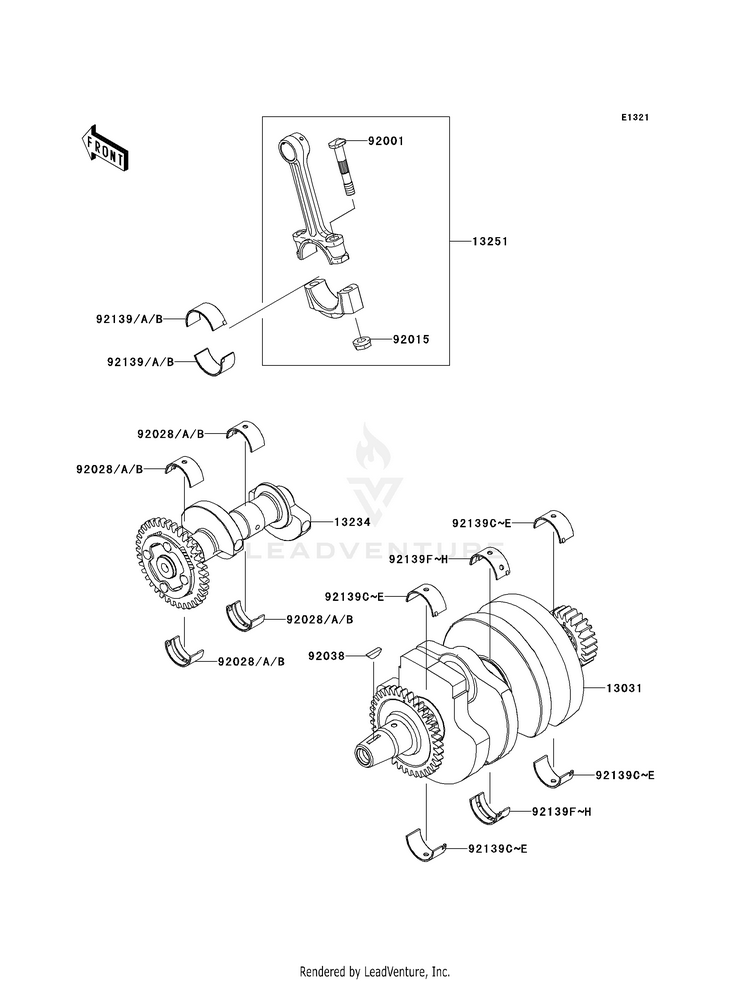 Crankshaft EX300BEF Ninja 300 ABS (2014) Schematic
