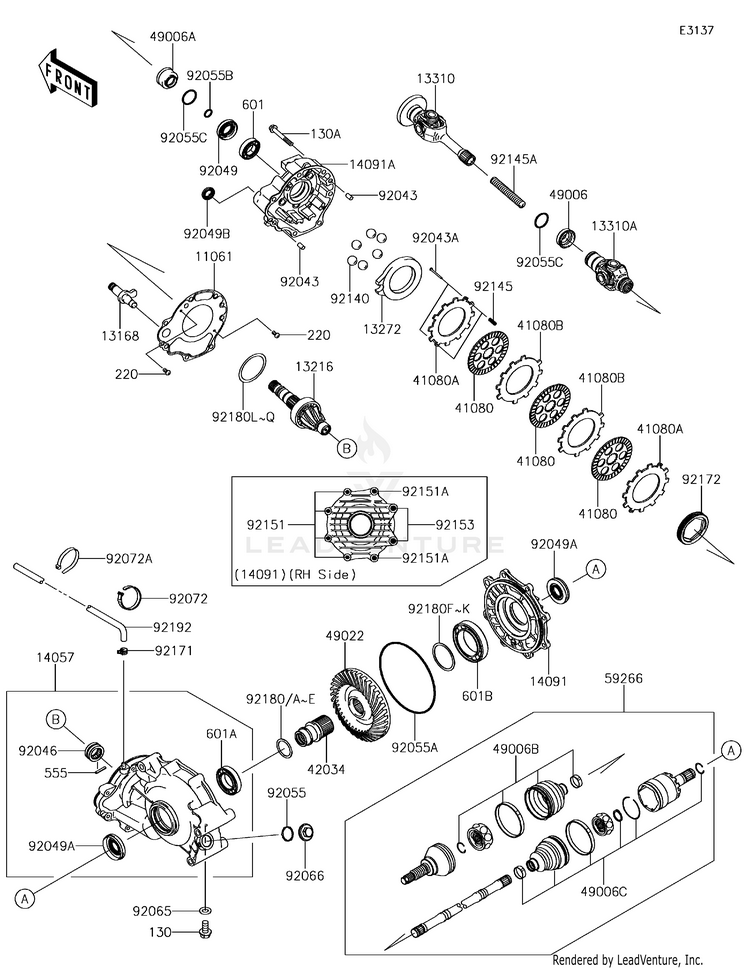 Drive Shaft-Rear KVF750GGF Brute Force 750 4x4i EPS (2016) Schematic