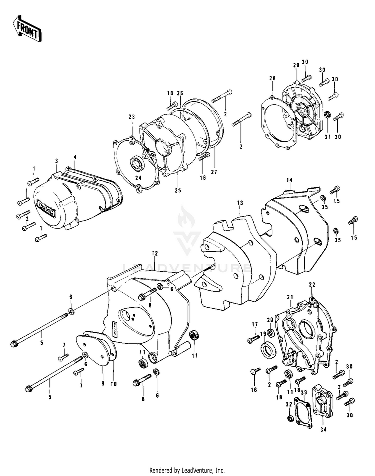 Engine Covers ('78 C1/C1a) Schematic
