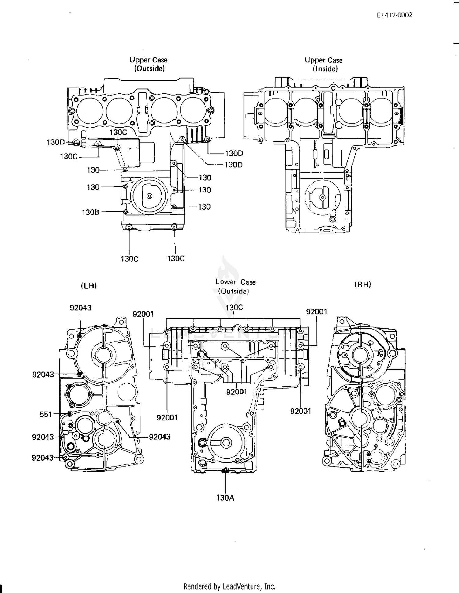 CRANKCASE BOLT & STUD PATTERN ('81-'82 H