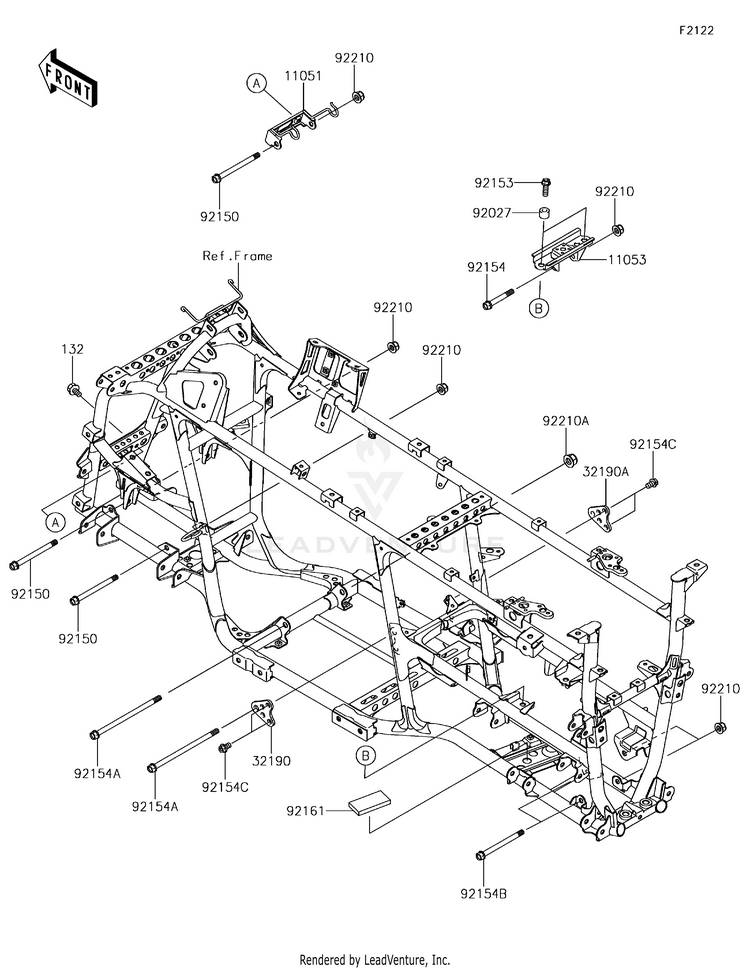 Engine Mount KVF750LGF Brute Force 750 4x4i (2016) Schematic
