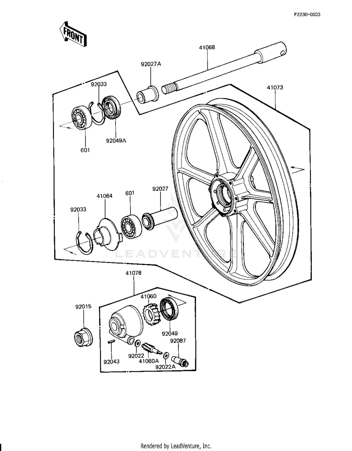 FRONT WHEEL/HUB (KZ1100-D2)
