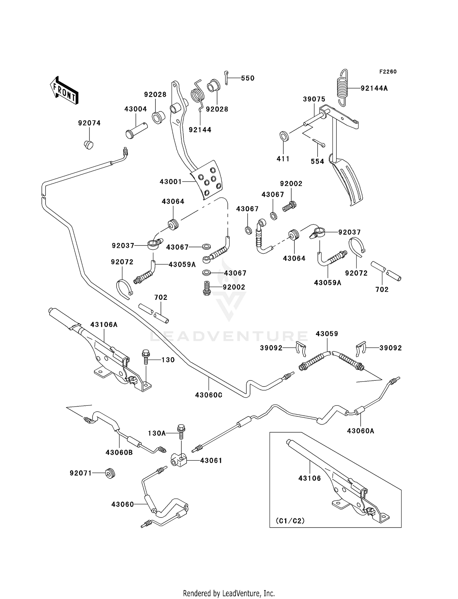 BRAKE PEDAL/THROTTLE LEVER