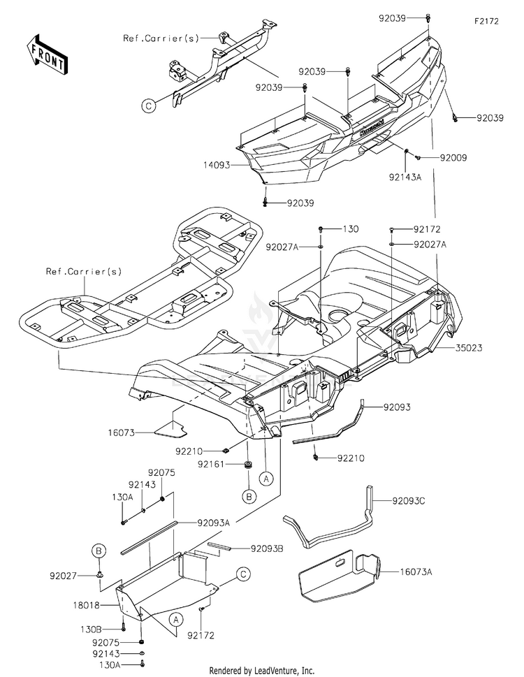 Rear Fender(S) KVF750RRFNN Brute Force 750 LE (2024) Schematic