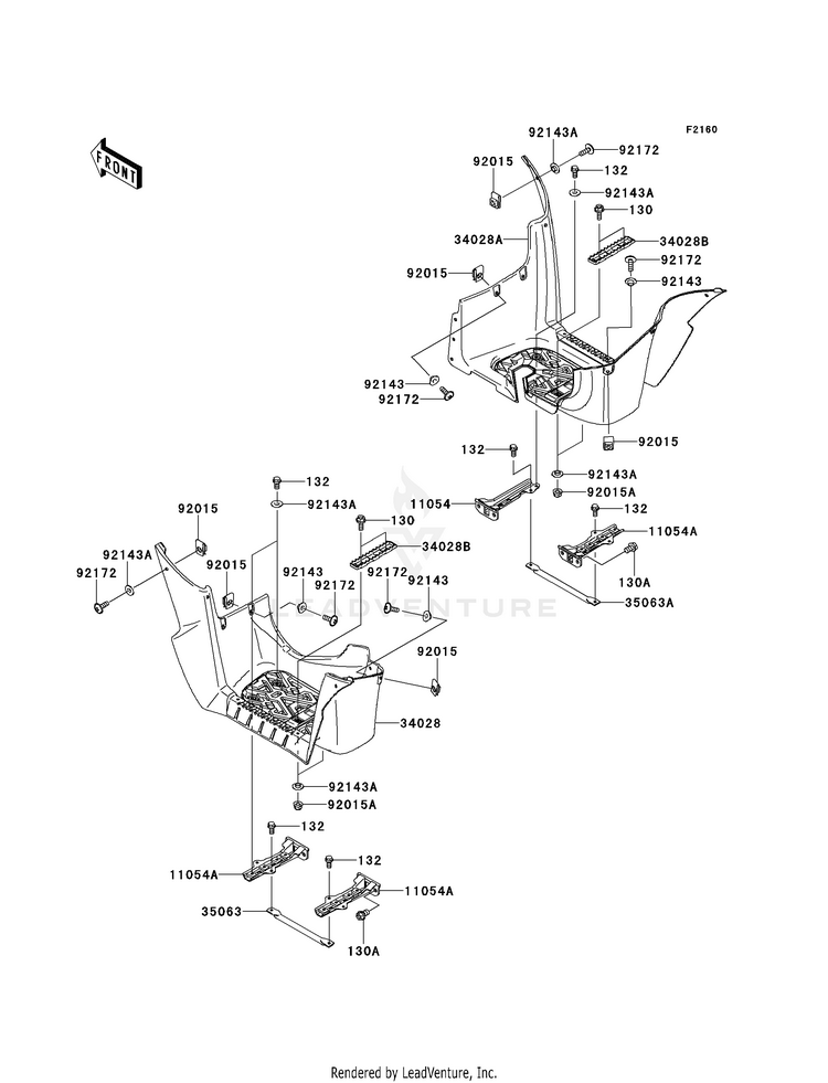Footrests KVF750D8F Brute Force 750 4x4i (2008) Schematic