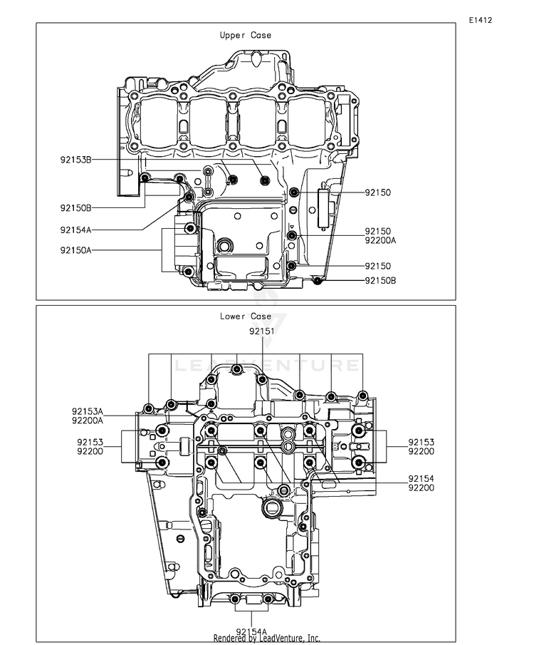 Crankcase Bolt Pattern Schematic