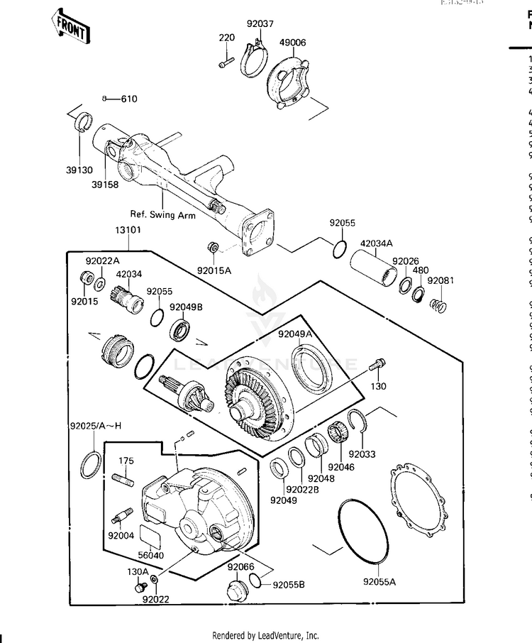 Drive Shaft/Final Gears Schematic