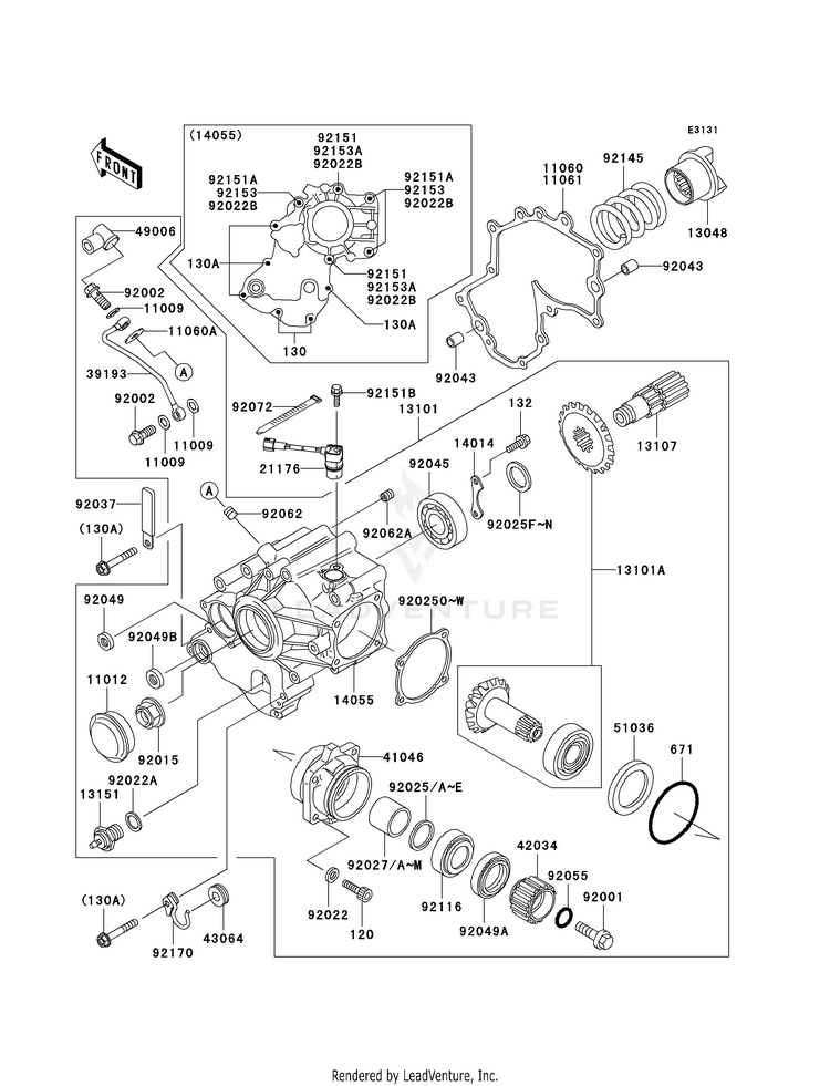 Front Bevel Gear Schematic