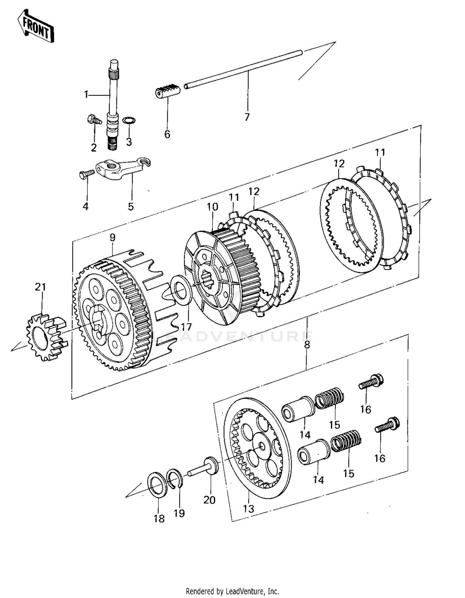 CLUTCH ('78-'79 KL250-A1/A1A/A2)