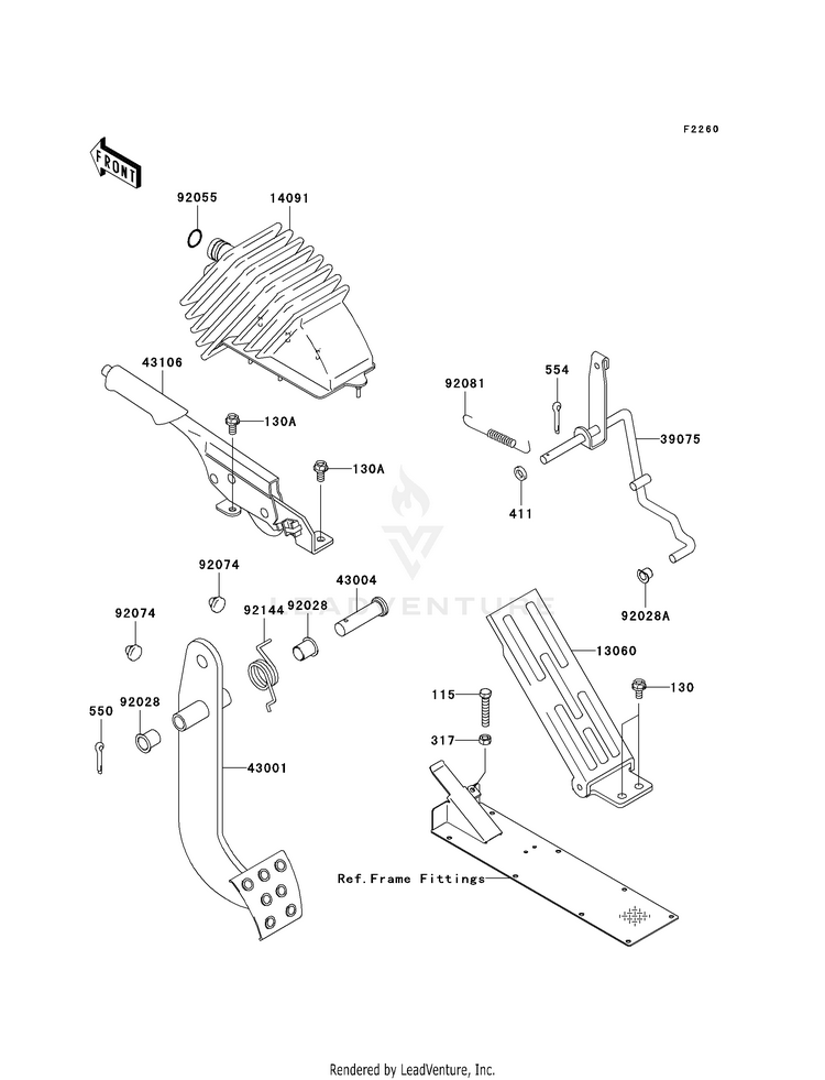 Brake Pedal/Throttle Lever Schematic