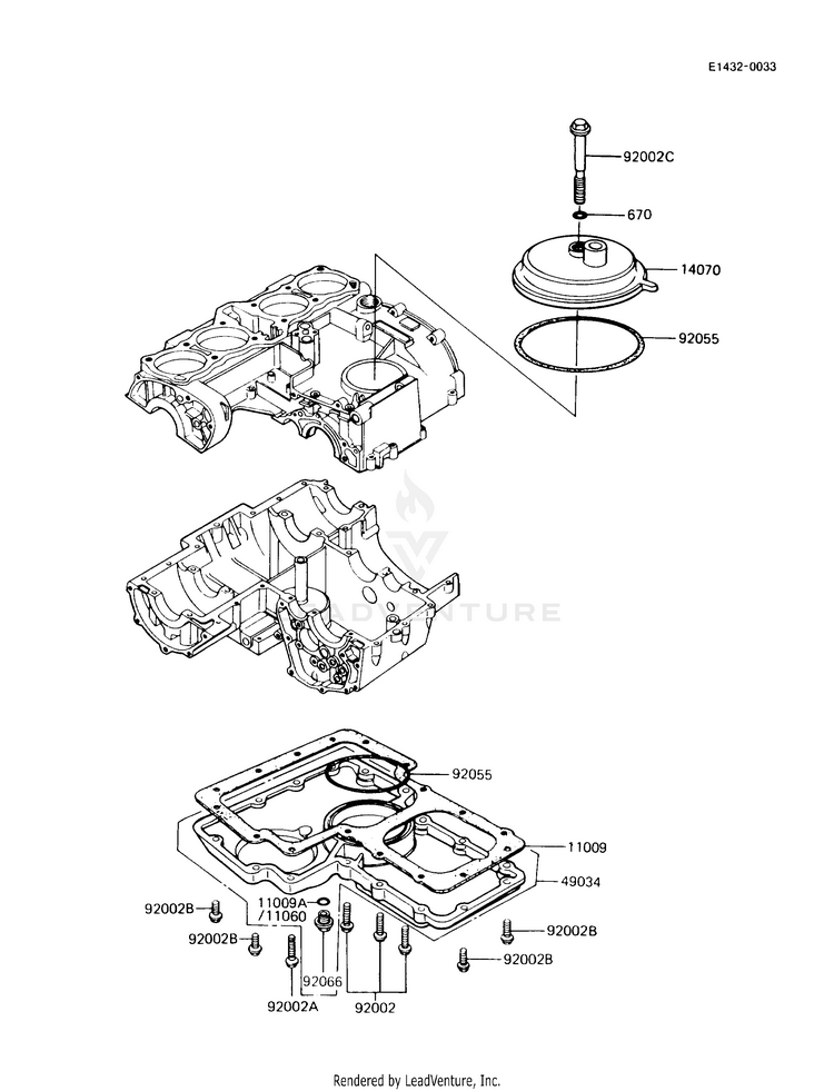Breather Body/Oil Pan Schematic