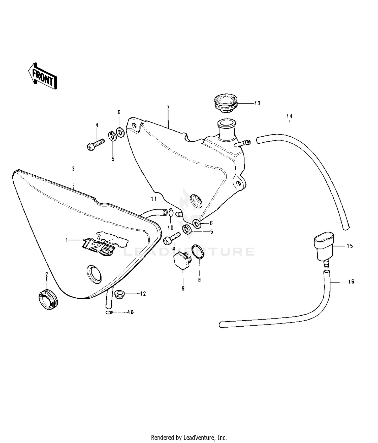 OIL TANK/SIDE COVER ('74-'75)