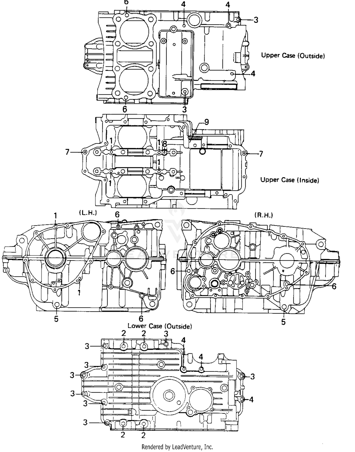 CRANKCASE BOLT & STUD PATTERN ('80 B1)
