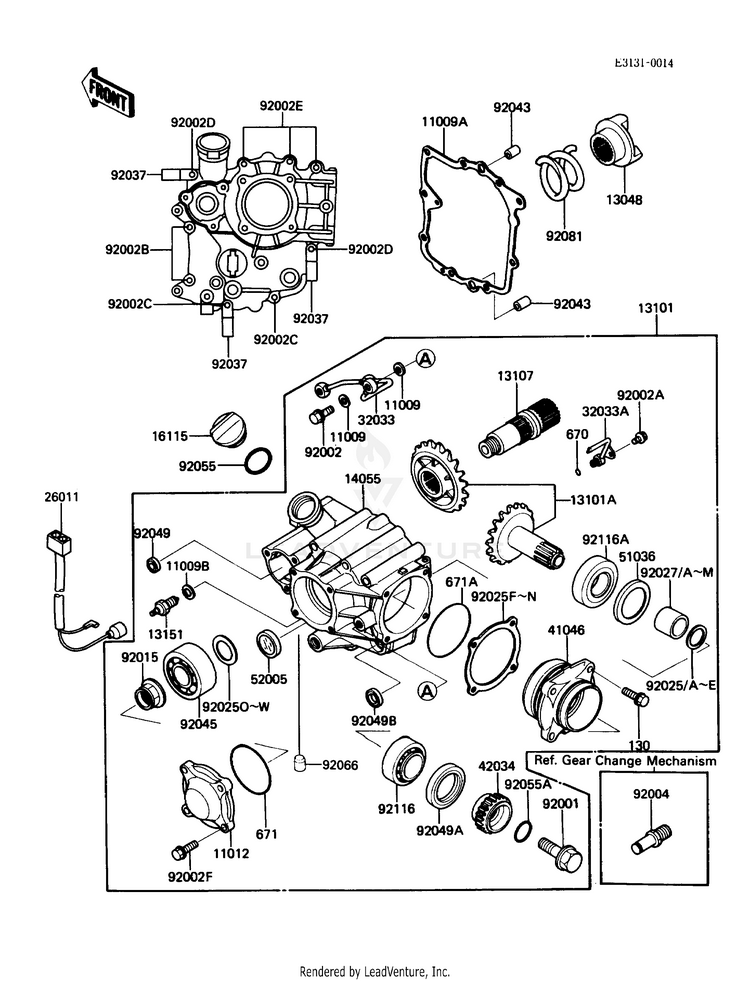 Front Bevel Gear Schematic