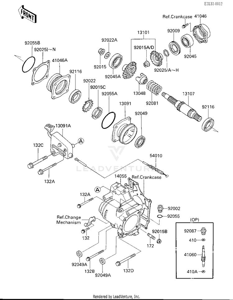 Front Bevel Gears Schematic