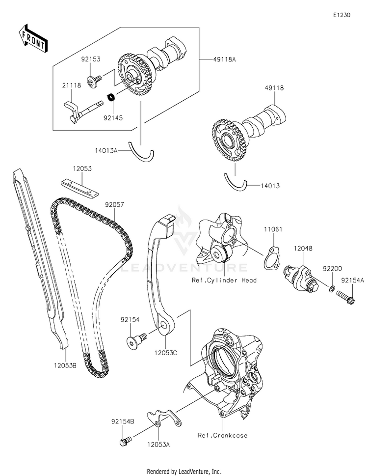 Camshaft(S)/Tensioner KX450MRFAN KX450 50th Anniversary Edition (2024) Schematic