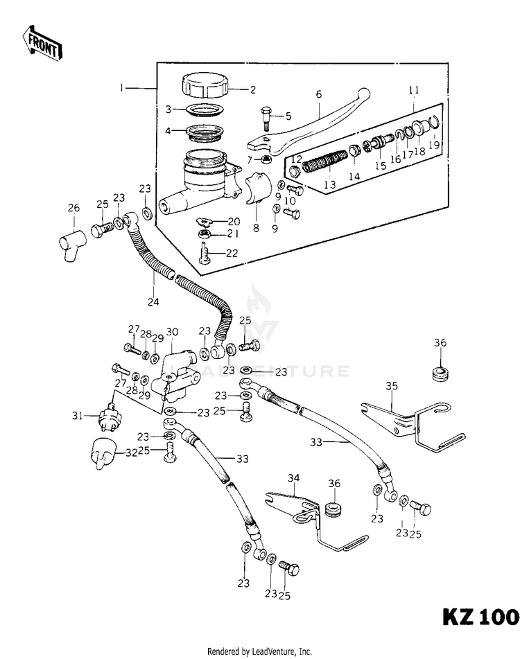 Front Master Cylinder (Kz1000-C1) Schematic