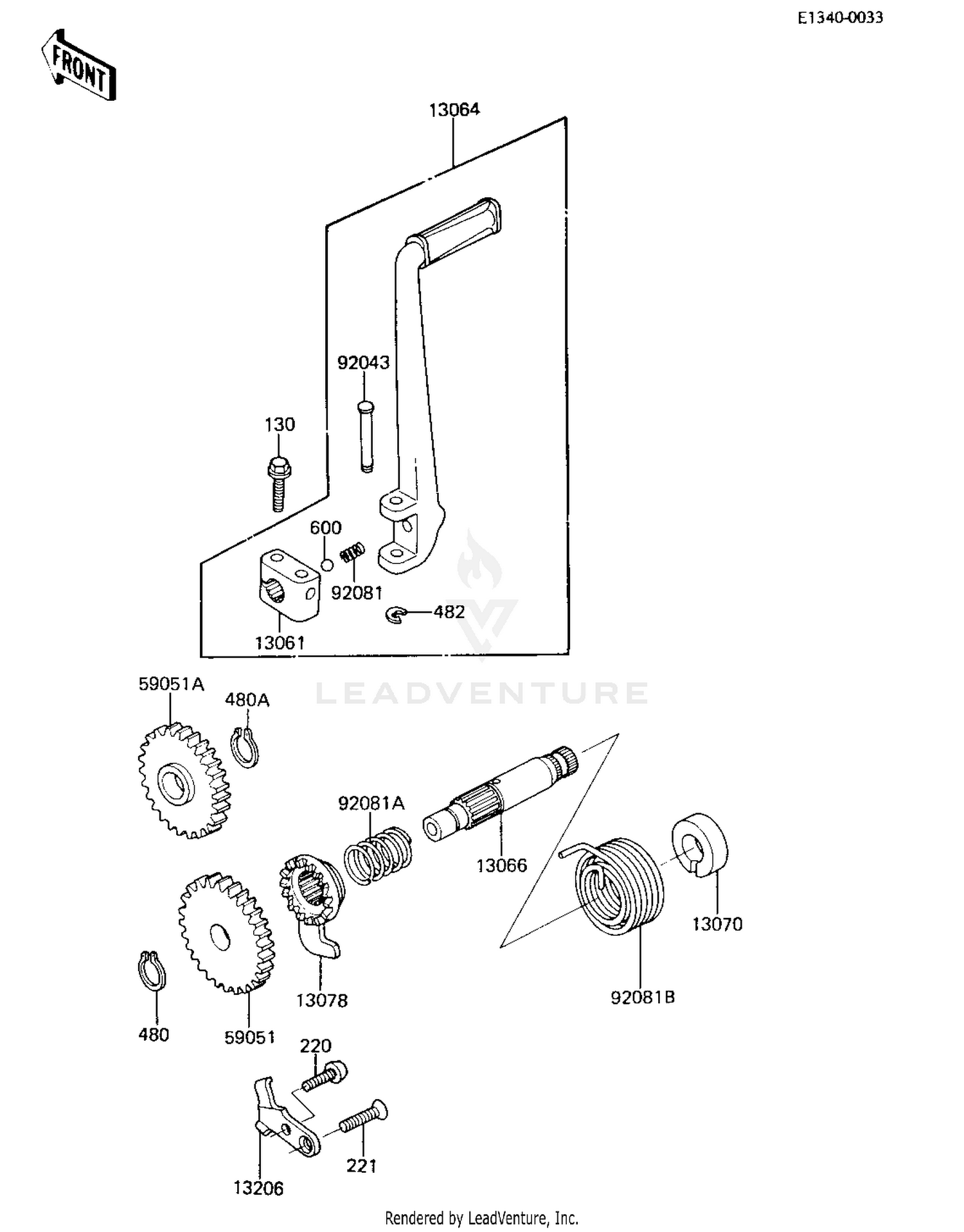 KICKSTARTER MECHANISM ('84 KX80-E2)