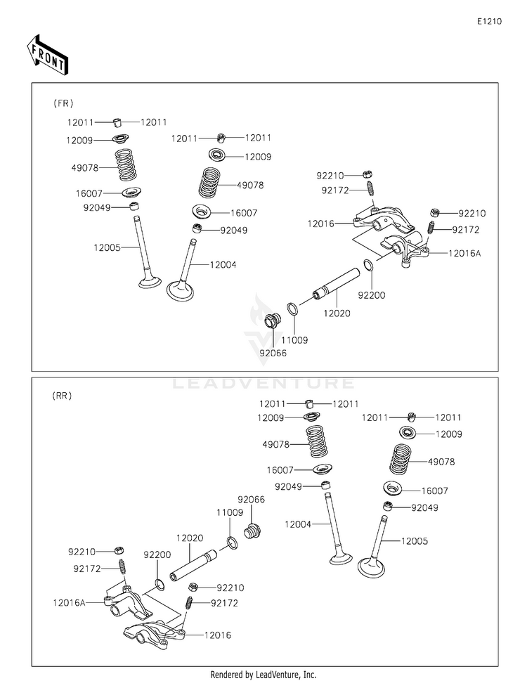 Valve(S) KVF750LLF Brute Force 750 4x4i (2020) Schematic
