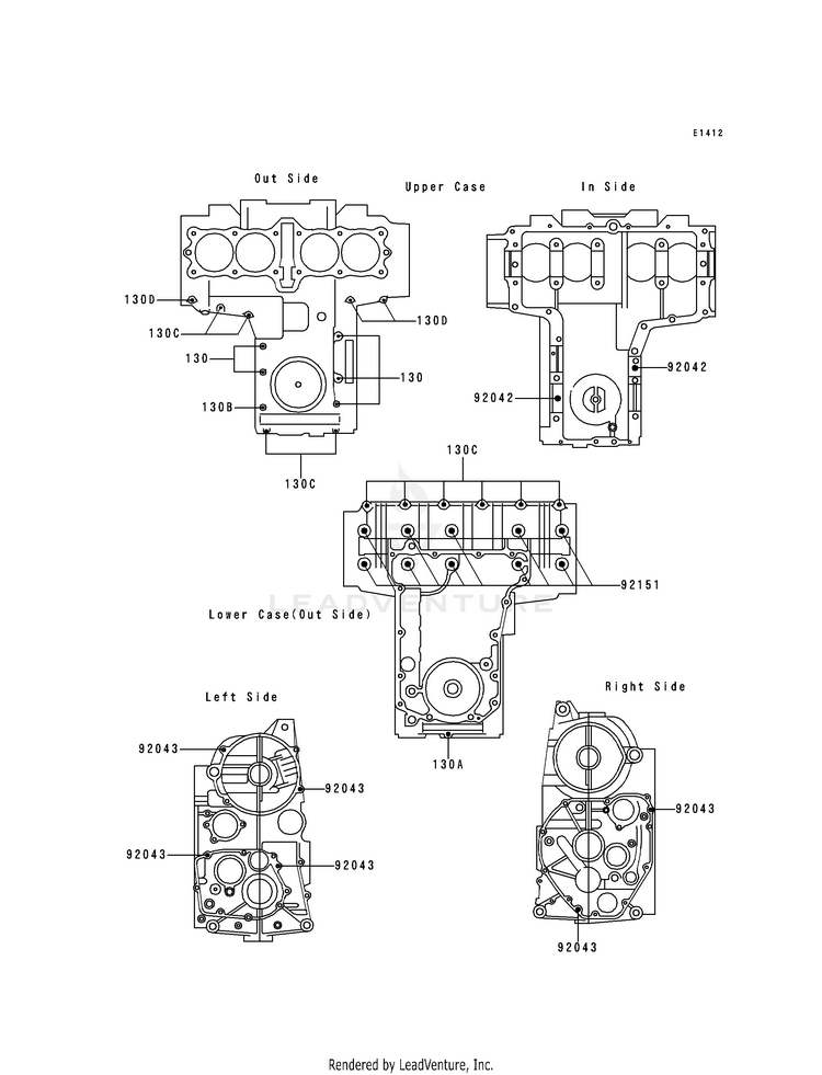 Crankcase Bolt Pattern Schematic