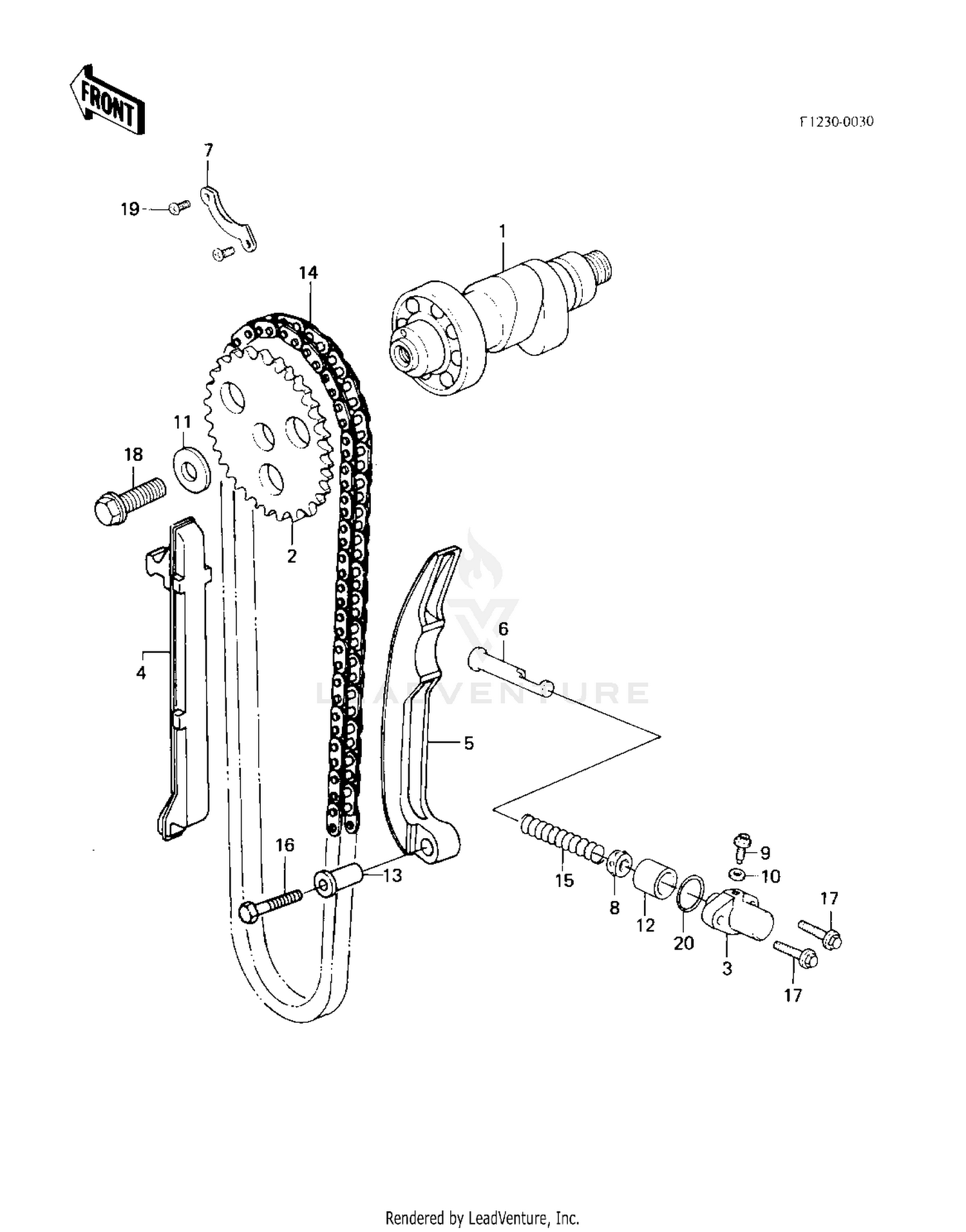 CAMSHAFT/CHAIN/TENSIONER ('83 KLT200-C1)
