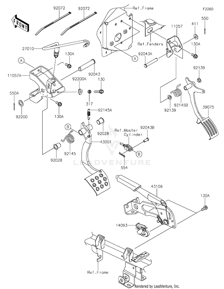 Brake Pedal/Throttle Lever Schematic