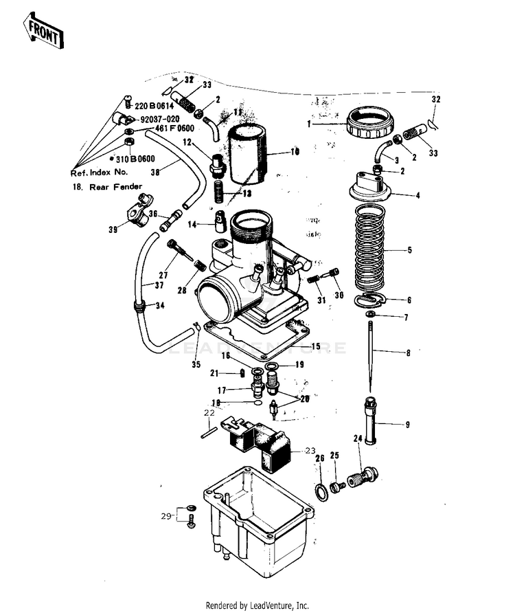 Carburetor ('72-'73 F9/F9-A 350) Schematic