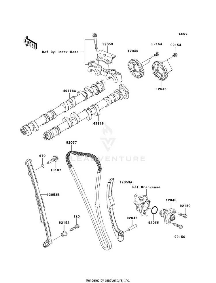 Camshaft(S)/Tensioner Schematic
