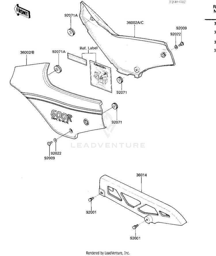 Side Covers/Chain Cover Schematic