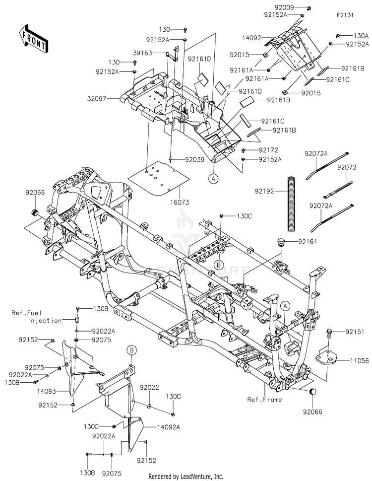 Frame Fittings KVF750JLF Brute Force 750 4x4i EPS (2020) Schematic