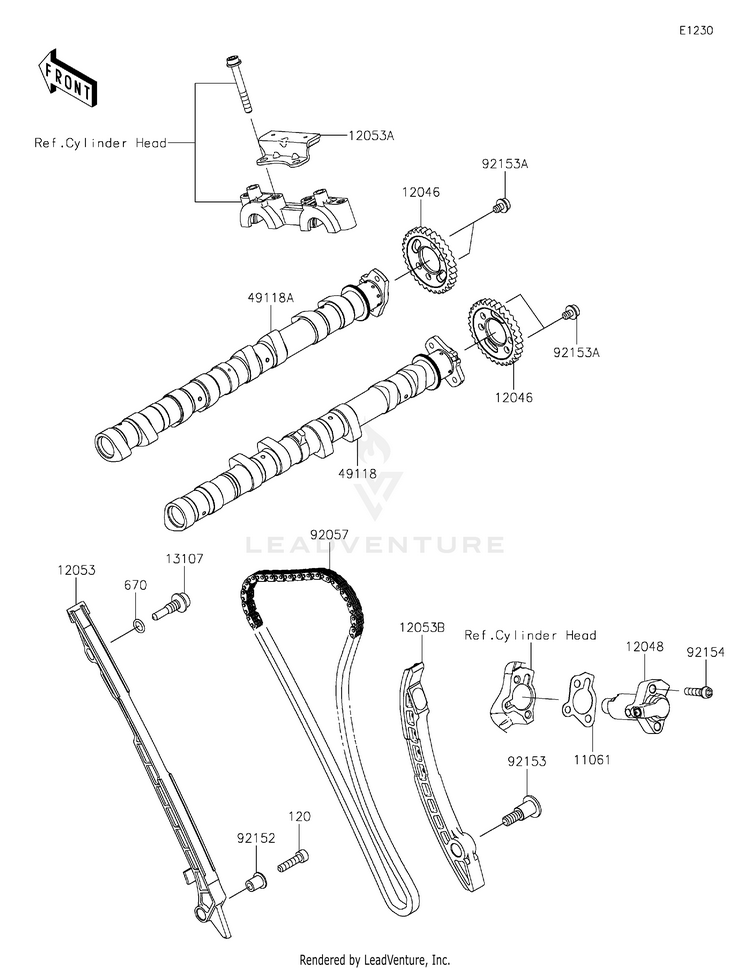Camshaft(S)/Tensioner Schematic