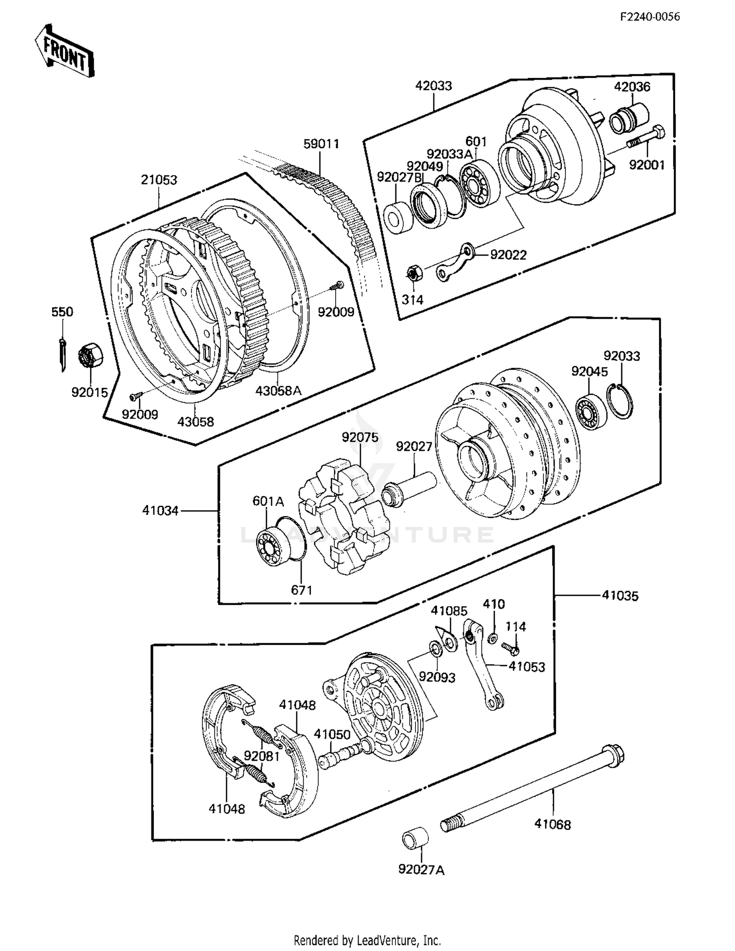 REAR HUB/BRAKE/BELT