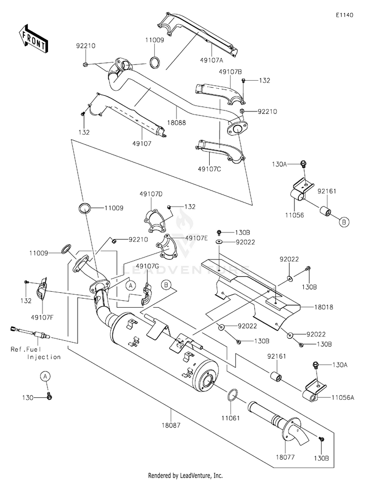 Muffler(S) KVF750GLF Brute Force 750 4x4i EPS (2020) Schematic