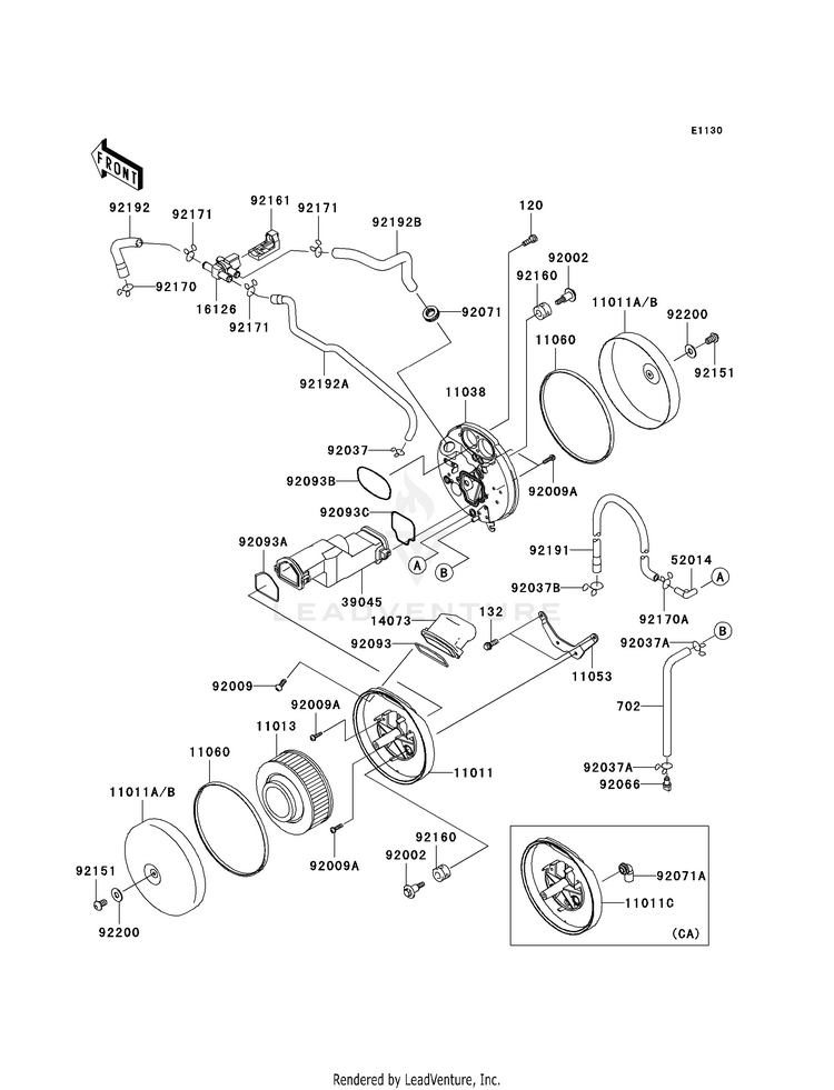 Air Cleaner VN1600B8F Vulcan 1600 Mean Streak (2008) Schematic