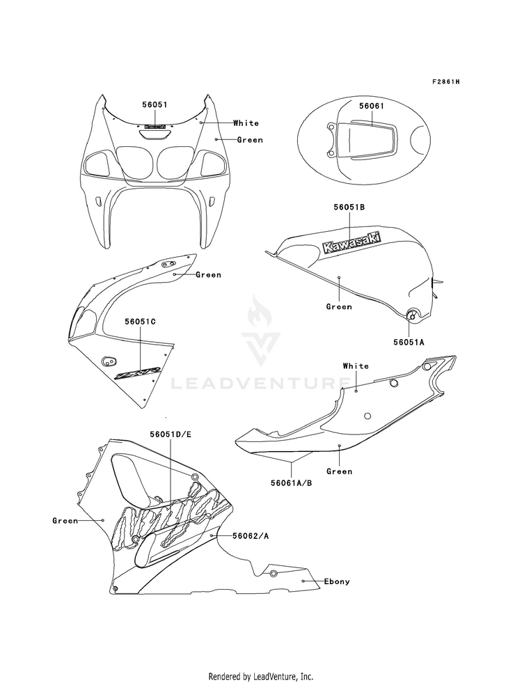 Decals (Green)(Zx750-P4) Schematic